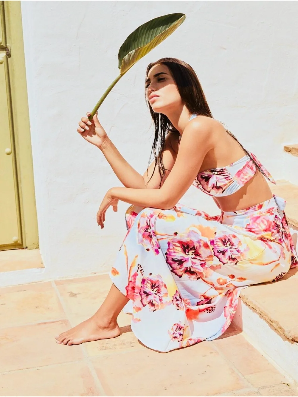 NWT Agua Bendita Floral Skirt Set - Pink, Orange, Yellow - Picture 3 of 11